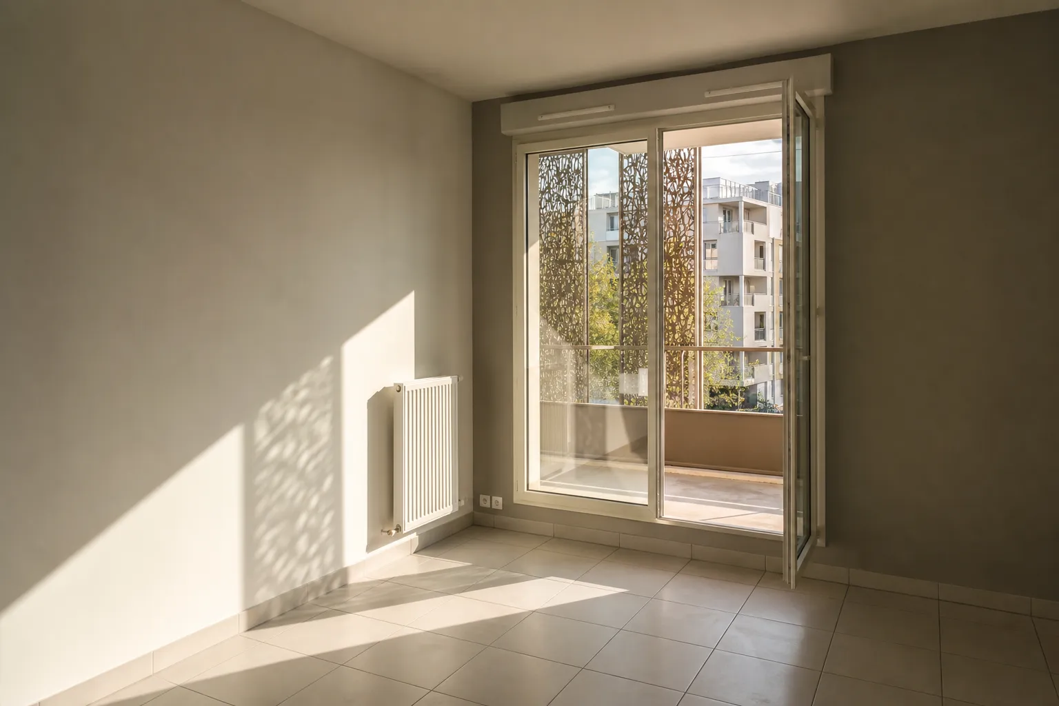 Appartement collectif récent traversé par le soleil méditerranéen